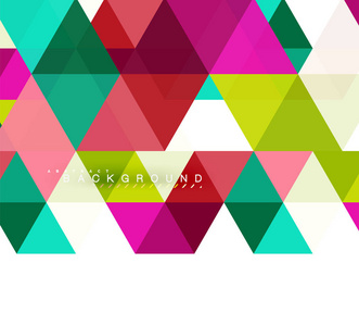 多彩多姿的三角形抽象背景, 马赛克瓷砖概念, 矢量插图
