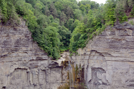 Taughannock 瀑布州立公园瀑布顶部