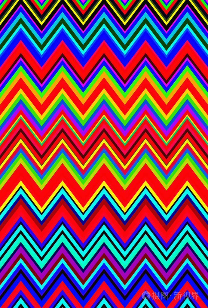 雪佛龙迷幻多彩多彩的字形图案抽象艺术背景, 色彩趋势