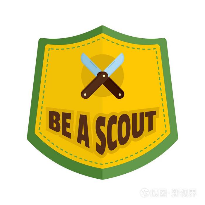 是一个侦察标志, 扁平的风格