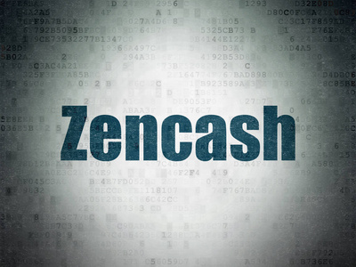 Cryptocurrency 概念 Zencash 数字数据纸背景