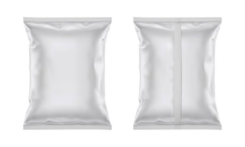 快餐薯条用于包装设计的空白塑料箔袋, 食品快餐, 薯条, 饼干, , 糖果