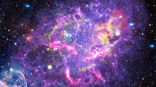 在深太空中的螺旋星云。由 Nasa 提供的这幅图像的元素