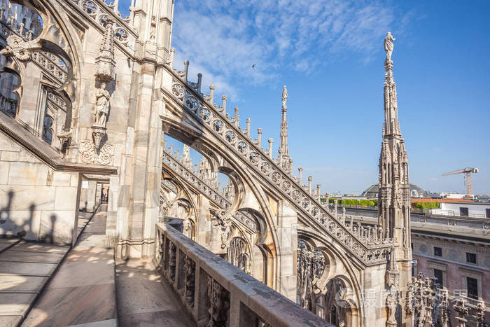 米兰大教堂屋顶的哥特式建筑与艺术观 (意大利米兰大教堂)