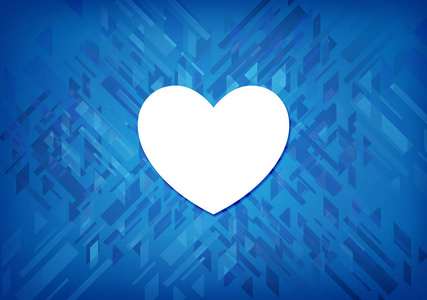 在蓝色背景下分离的心脏图标抽象插图