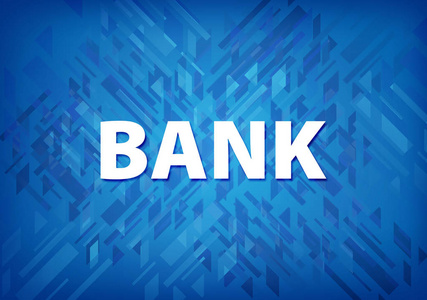 银行隔离在蓝色背景抽象例证