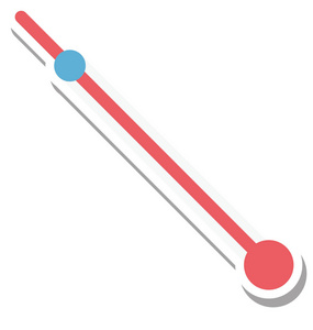 温度计颜色隔离矢量图标完全可编辑