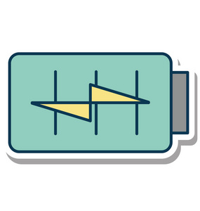 电池充电标志符号颜色矢量图标可编辑