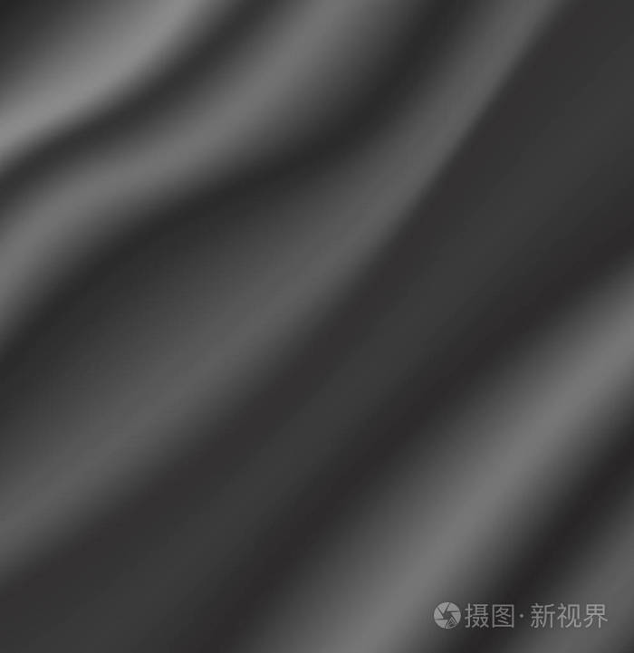 豪华灰色布料, 丝绸波浪褶皱, 垃圾质地, 典雅的背景, 缎布, 矢量插图