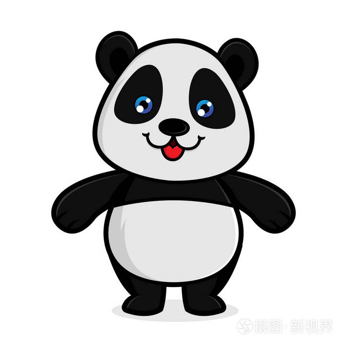 熊猫微笑孤立的白色背景