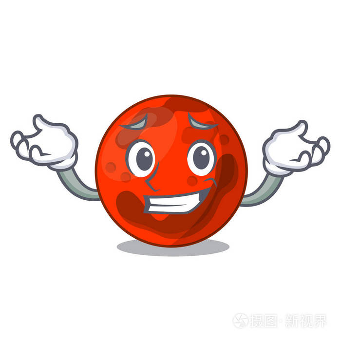微笑的火星行星字符卡通