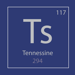 Tennessine Ts 化学元素图标矢量插图