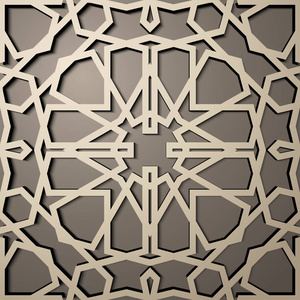 背景与3d 无缝模式的伊斯兰风格。, 阿拉伯几何东方饰品, 波斯主题