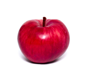 红苹果特写在孤立的白色背景上