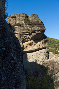 塞萨利，希腊米特奥拉附近的岩石地层