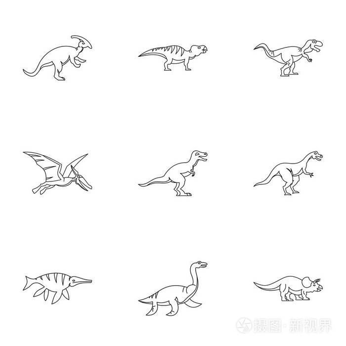 图恐龙图标设置, 轮廓样式