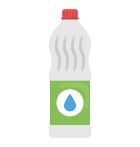 瓶子与贴纸上的水滴代表水图标