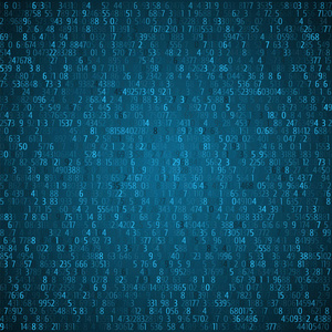 交易所交易蓝色背景。二进制代码。黑客概念在