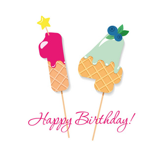 喜庆的甜蜜数字14.coctail 吸管.有趣的装饰字符.向量照片