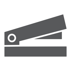 装订符号图标, 办公室和工作, 订书机符号, 矢量图形, 在白色背景上的