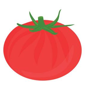圆红色圆绿色冠, 蕃茄图标