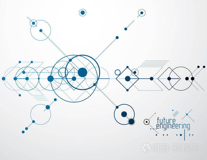 未来派的抽象矢量技术背景 机械工程壁纸插画 正版商用图片0urex4 摄图新视界