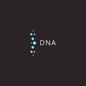 dna 标志模板医学创新技术dna 科学发展标志黑色背景矢量图标