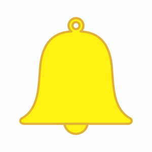 黄色响铃的例证在白色背景被隔绝了响铃图标环形或圆形矢量图中的响铃