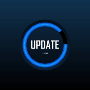 系统软件更新和升级的概念.加载过程屏幕.矢量图照片