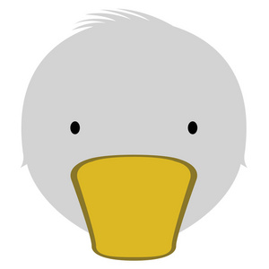 孤立可爱的鸭子头像照片