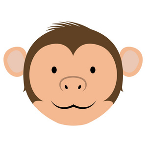 孤立可爱的猴子头像