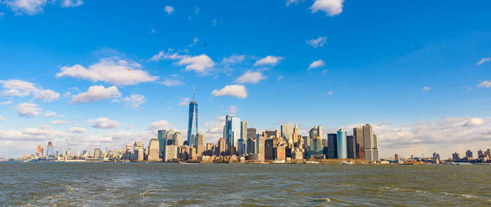 纽约全景, 曼哈顿天际线在哈得逊河美国