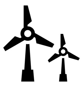 风车在一个描述风能离子的图标图片