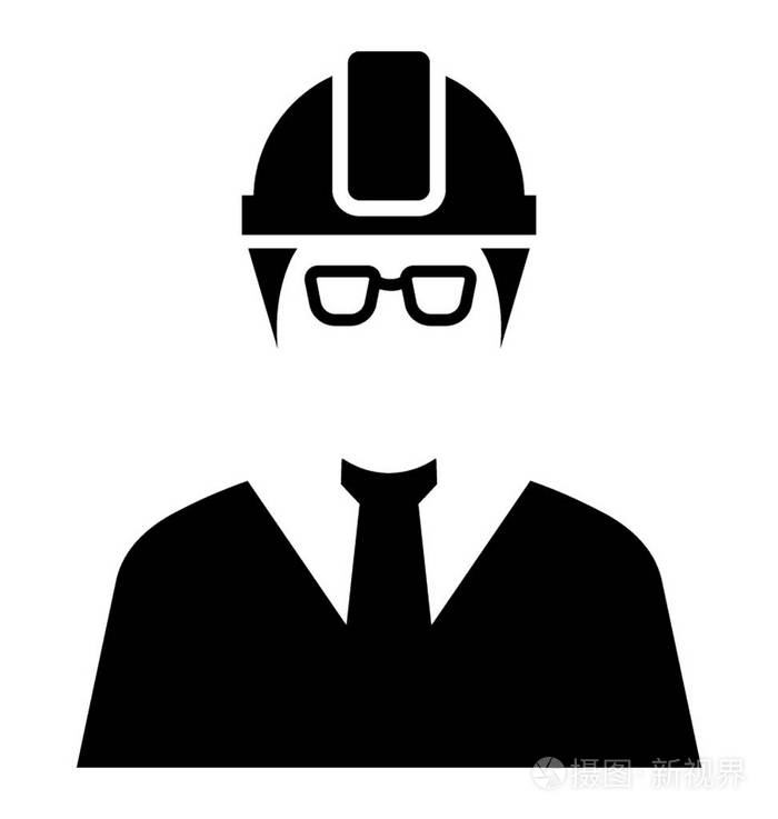 一个人的化身在正式服装戴安全帽表示工程师