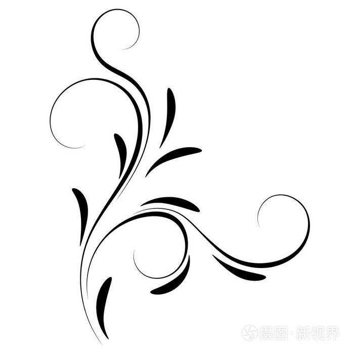 装饰花角装饰镂空孤立在白色背景插画-正版商用图片0urrbs-摄图新视界