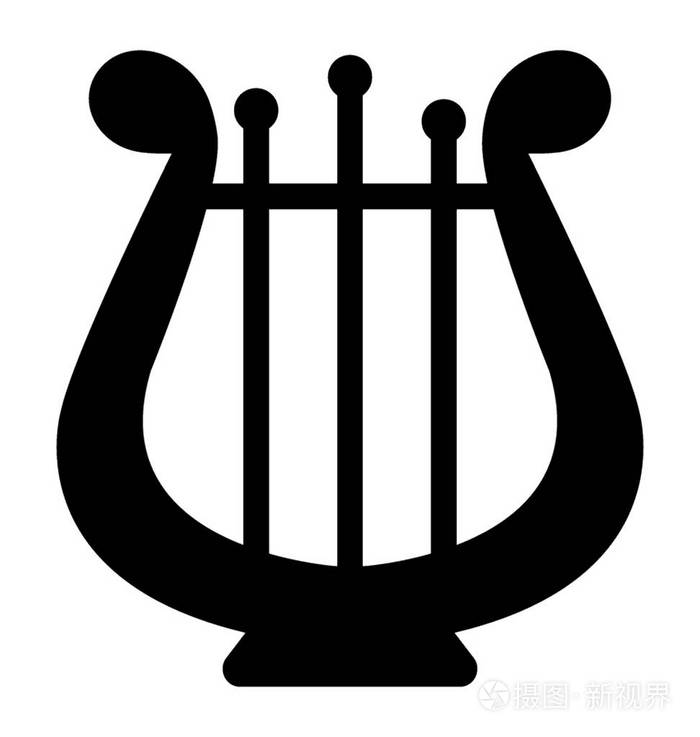 一个u 形看台有三弦描绘竖琴