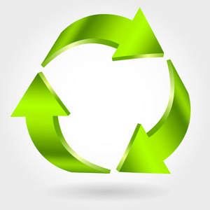 回收符号。绿色图标