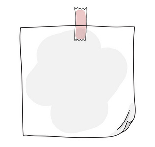 便笺垫和胶带可爱手绘艺术矢量插图照片