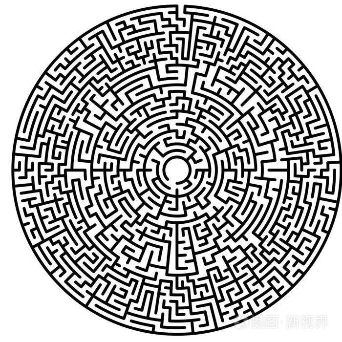 迷宫.迷宫符号.在白色背景下被隔离.黑色迷宫