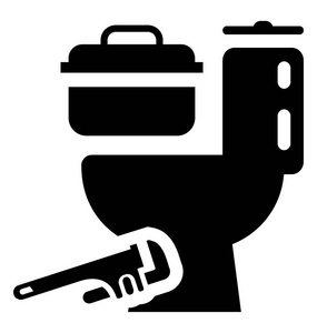 浴室马桶用管子扳手和工具套件一起定义浴室维修图标