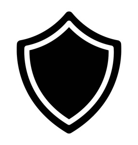 显示边框式黑盾的保护图标照片