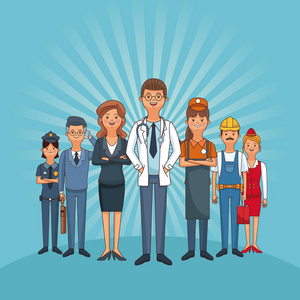 爱国主义漫画工作和职业照片