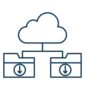 云文件夹隔离矢量图标可编辑