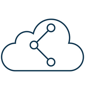 云计算数据共享云网络隔离矢量图标可编辑照片