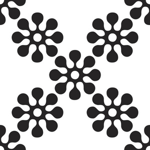 与几何和花卉装饰品矢量抽象的无缝拼接图案