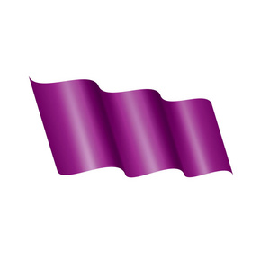 在白色背景上挥舞紫色旗帜