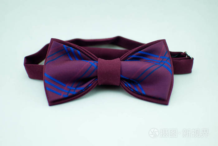 精心设计的时尚紫蓝色蝴蝶结领带由软布制成