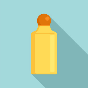 金色洗发水瓶图标, 扁平型