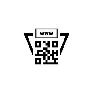 Qr 码链接到站点平面矢量图标