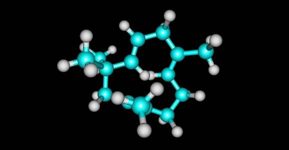 Humulene 是啤酒花植物开花锥中挥发油的组分之一。3d 插图